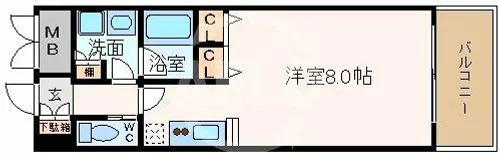 アーバネックス北浜【5階】の間取り