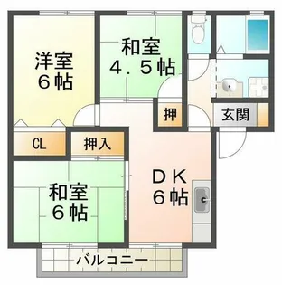 エステート桃山Ⅱ【1階】の間取り