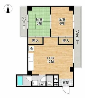 大阪府箕面市牧落1丁目【マンション】の間取り