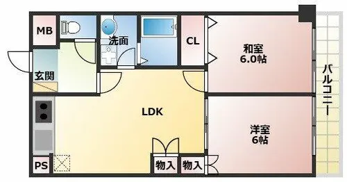コーポグランディール【5階】の間取り