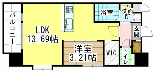 ハイネス徳力【8階】の間取り
