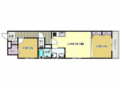 クリエオーレ田辺【2階】の間取り