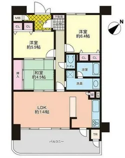 リベール姫路パークアベニュー【3階】の間取り