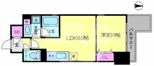 クロスレジデンス阿波座【10階】の間取り