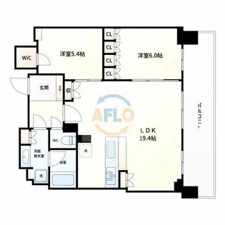 ローレルタワー堺筋本町【5階】の間取り