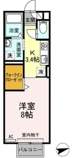 クレストコート米津【105号室】の間取り