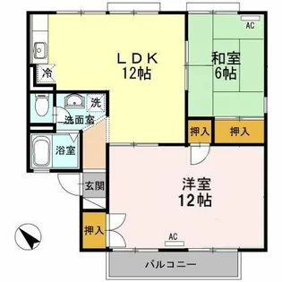 セジュール兵藤【1階】の間取り