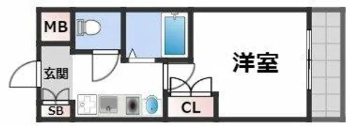 エスリード難波駅前【4階】の間取り