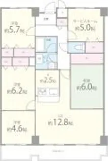 南山寿ガーデン【6階】の間取り