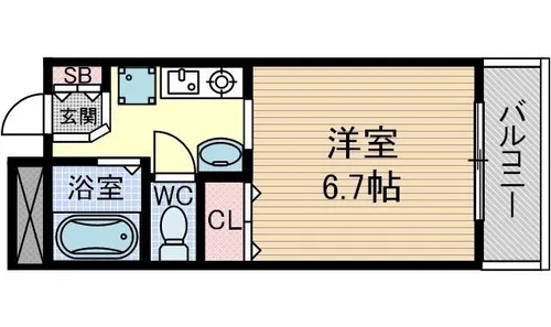 アンソレイエ・シャンブル【207号室】の間取り