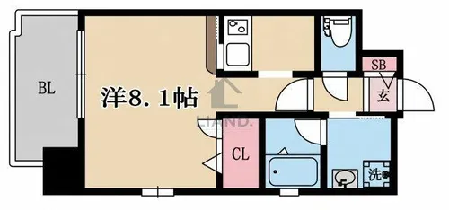 エンクレスト祇園Ⅱ【6階】の間取り
