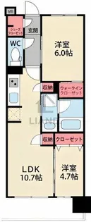 プレサンスロジェ博多STATION NORTH【1409号室】の間取り