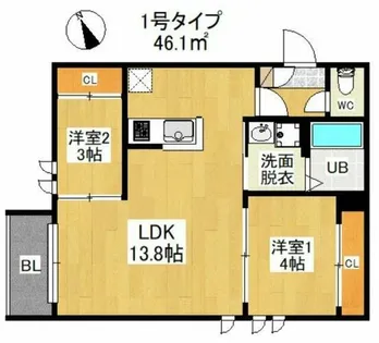 REGALEST 悦陽正守【3階】の間取り