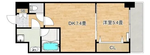 シティーコート大小路駅前【503号室】の間取り