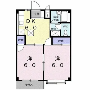 エルディムナツメ B【1階】の間取り