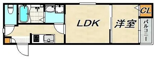 1LDKの間取り画像