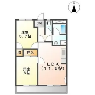 グリーンハイツ横川【102号室】の間取り