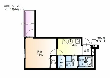 フジパレス俊徳道Ⅲ番館【3階】の間取り