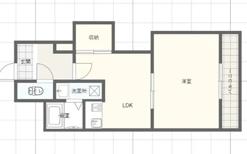 フラットフォー【4階】の間取り