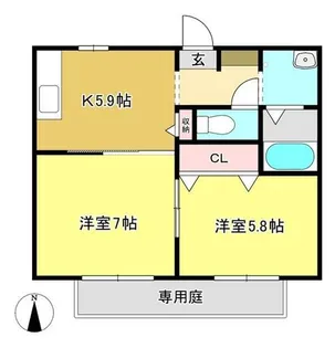 フローラルヒルズC【1階】の間取り