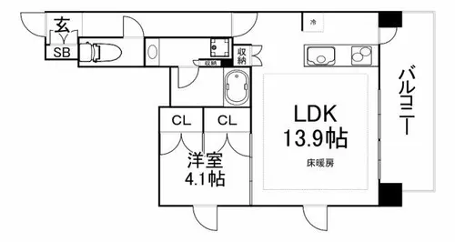 ザ・大阪レジデンス備後町【8階】の間取り