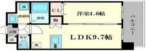 プレサンス四天王寺前夕陽丘【4階】の間取り