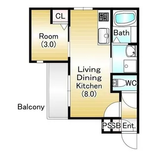 兵庫県明石市西新町3丁目【アパート】の間取り