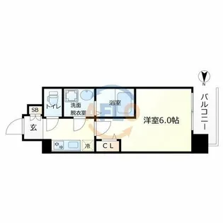 エスリードレジデンスグラン大阪福島ノース【4階】の間取り