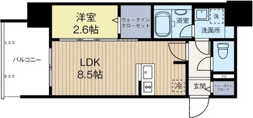 福岡県福岡市博多区石城町【マンション】の間取り