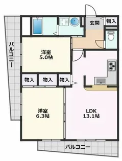 キャニスコート上新庄【2階】の間取り