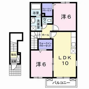 ソレイユ元町A【202号室】の間取り