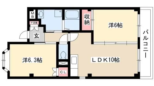 ロイヤル長田【3階】の間取り