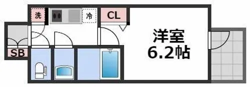 ファーストフィオーレ天王寺筆ヶ崎EYE【8階】の間取り