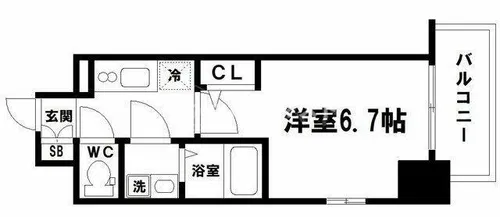 エスリード大阪上本町グリーズ【14階】の間取り