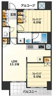 ディオ梅田【11階】の間取り