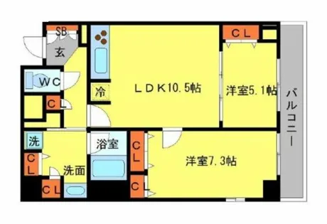 BRAVI南堀江【12階】の間取り