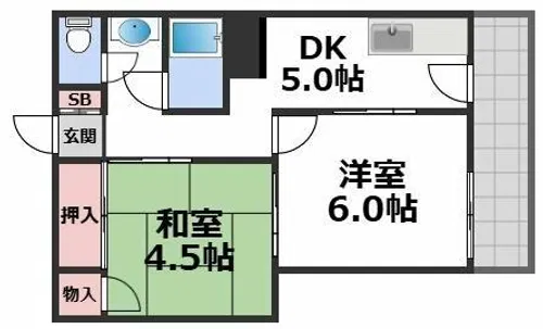 ビスタ桃谷【2階】の間取り