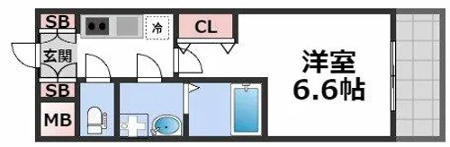 S-RESIDENCE難波大国町Tres【9階】の間取り