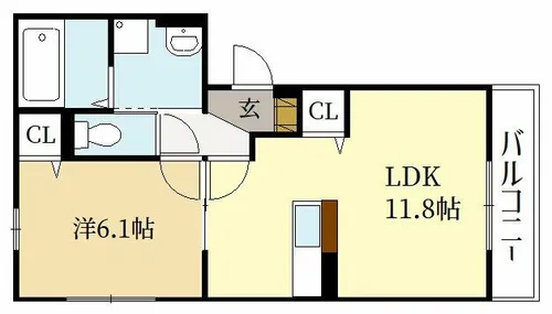 ラフィーネ木幡【3階】の間取り