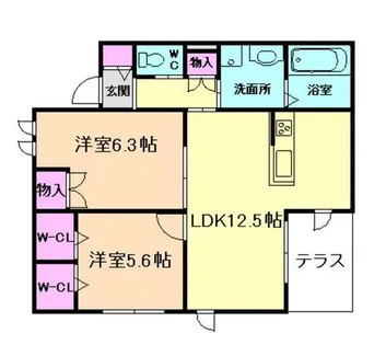 ヘーベル上野西【102号室】の間取り