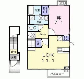 ISLAND 津田A【206号室】の間取り