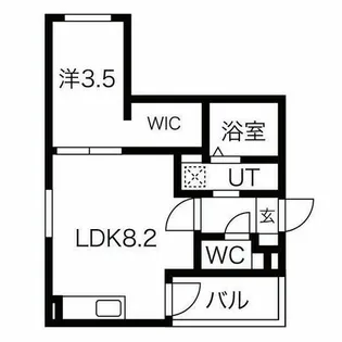 1LDKの間取り画像