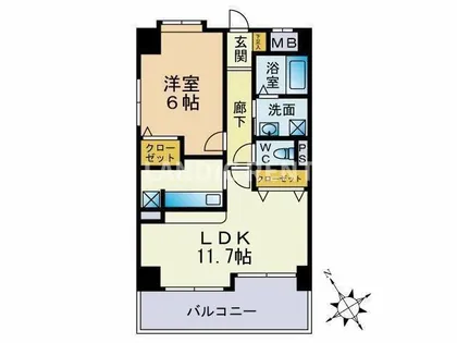 グランパ藤永田【8階】の間取り