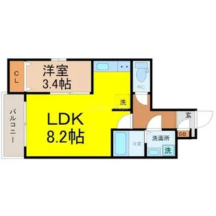 1LDKの間取り画像