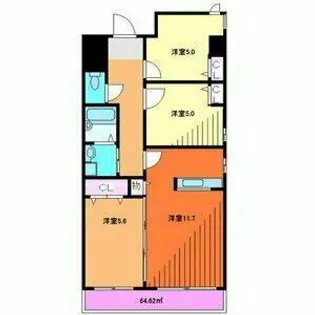 サニースポット 本館【3階】の間取り