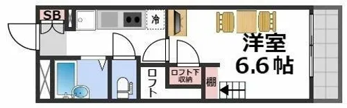 プロスパーコート鶴橋【3階】の間取り