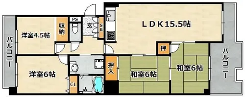 ハイム北鈴蘭【3階】の間取り