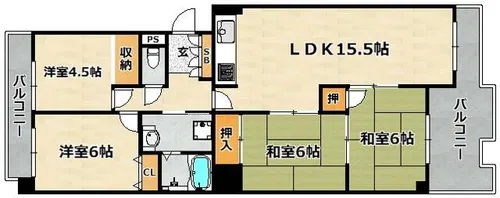 ハイム北鈴蘭【3階】の間取り