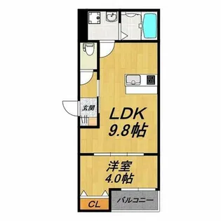 LECOCON岩倉Ⅵ【103号室】の間取り