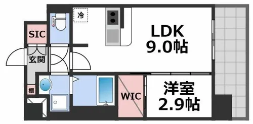 シャテーニュ上本町【7階】の間取り